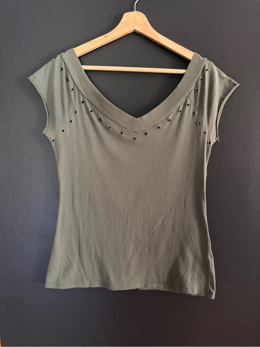 Hurley Olive Metal Eyelet V-Neck Tank Top